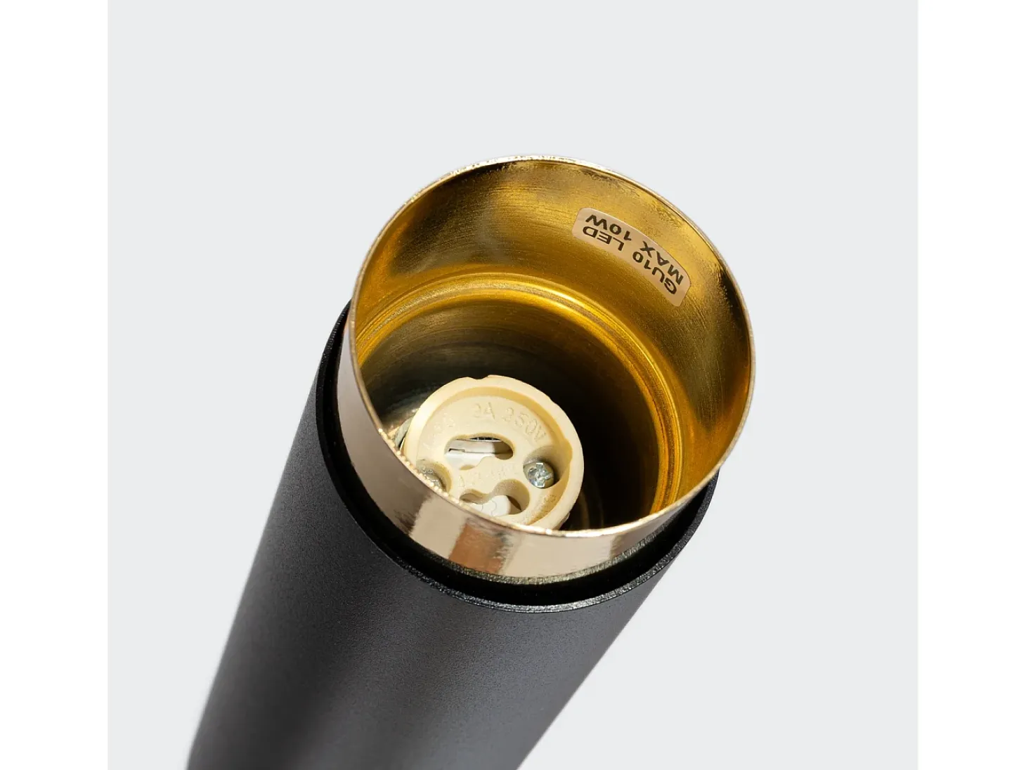 Lámpara De Techo Nero Moderno De Acero - 1 Fuentes Luminosas - L.6 X A.22,5 Cm - Negro/Oro