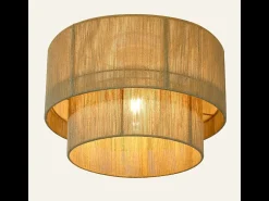 Lámpara de techo Nettlife Boho de yute natural, Ø40 cm, estilo rústico vintage, casquillo E27, para salón, dormitorio, cocina y pasillo (bombilla no incluida).