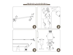 Lámpara de techo NETTLIFE con 4 llamas, color negro, industrial, E14, para sala de estar