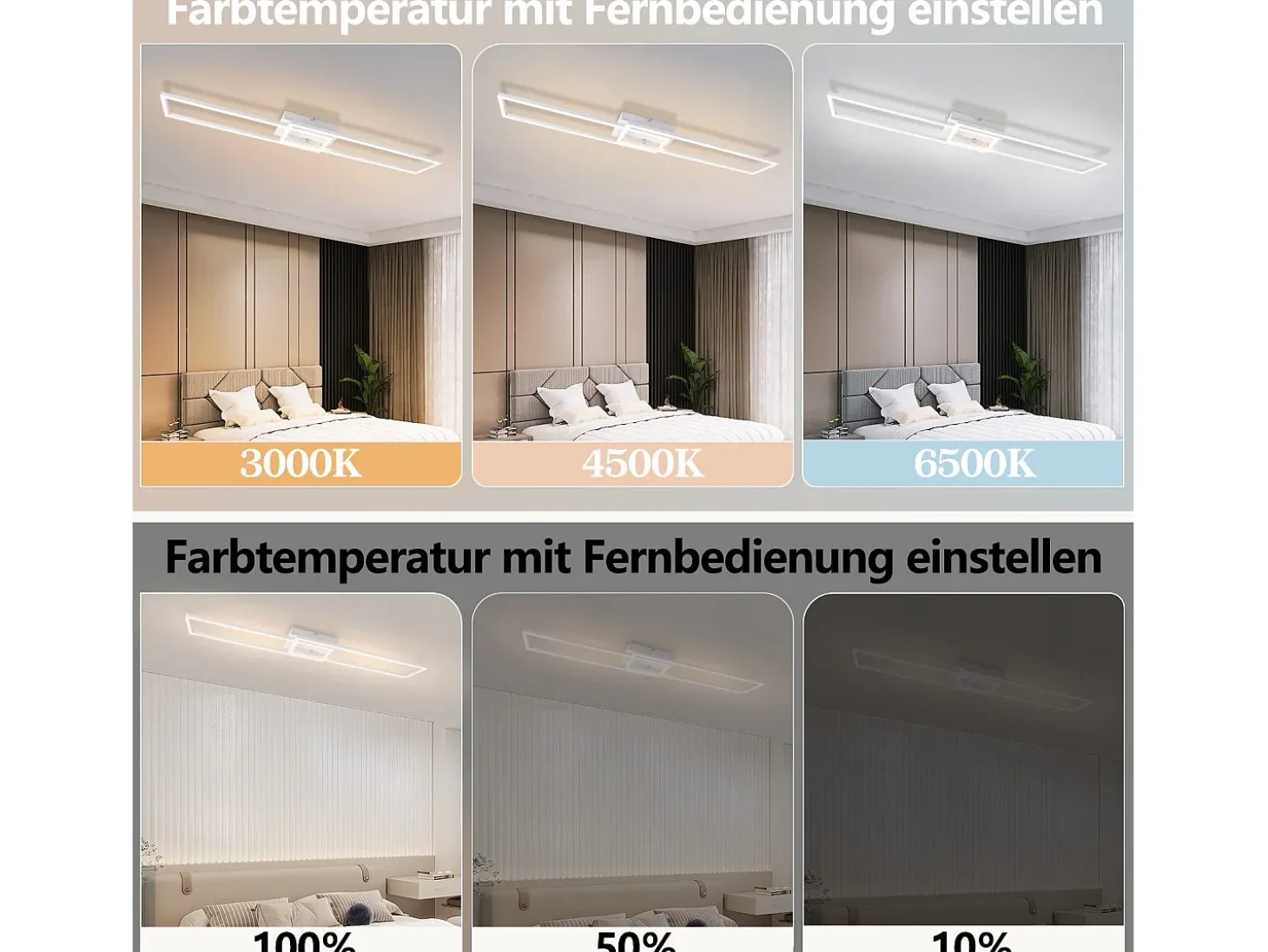 Lámpara de techo NETTLIFE para salón, LED, lámpara de techo para cocina, con mando a distancia, diseño moderno, 3000K-6500K, 36W