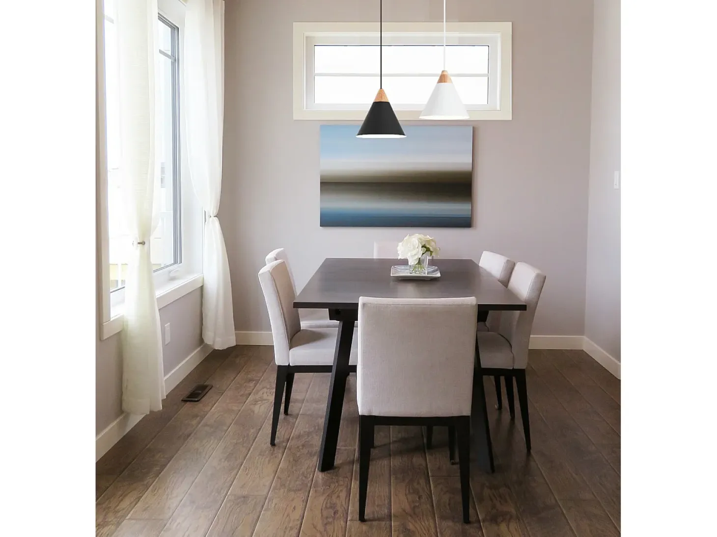 Lámpara de techo ODA estilo moderno - Alt. 150 cm x D. 20 cm - E27 60W - acero y madera de fresno- negro - IP 20