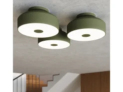 Lámpara De Techo Omiq Moderno De Acero/Pvc - 4 Fuentes Luminosas - L.30 X A.15 Cm - Verde Oliva