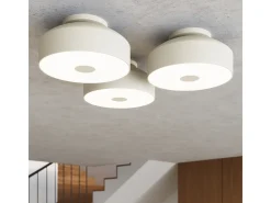 Lámpara De Techo Omiq Moderno De Acero/Pvc - 4 Fuentes Luminosas - L.30 X A.15 Cm - Beige