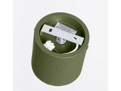 Lámpara de techo Orbis industrial de concreto - 1 fuentes luminosas - L.10 x A.10 cm - verde oliva