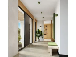Lámpara de techo Orbis industrial de concreto - 1 fuentes luminosas - L.10 x A.10 cm - verde oliva