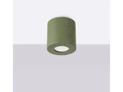 Lámpara de techo Orbis industrial de concreto - 1 fuentes luminosas - L.10 x A.10 cm - verde oliva