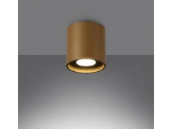 Lámpara De Techo Orbis Minimalista De Acero - 1 Fuentes Luminosas - L.10 X A.10 Cm - Dorado
