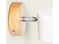 Lámpara de Techo Orientable Madera 1 Foco Olmo Blanco