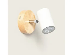 Lámpara de Techo Orientable Madera 1 Foco Olmo Blanco