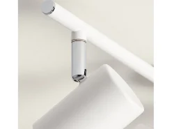 Lámpara de Techo Orientable Madera 4 Focos Olmo Blanco