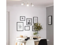 Lámpara de Techo Orientable Metal y Madera 3 Focos Mara Blanco