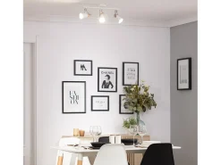Lámpara de Techo Orientable Metal y Madera 3 Focos Mara Blanco