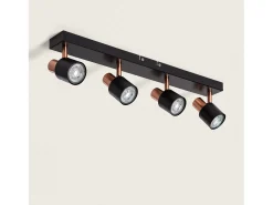 Lámpara de Techo Orientable Metal 4 Focos Albus Black Rose Large Negro
