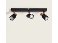Lámpara de Techo Orientable Metal 3 Focos Albus Black Rose Large Negro