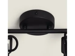Lámpara de Techo Orientable Aluminio 2 Focos Negro Emer Negro