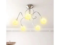 Lámpara de techo pantallas cristal redonda 5 bombillas LED G9 ES341447