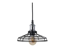 Lámpara de techo Pascal Lumit 60W altura regulable negro/cromo Ø23 cm