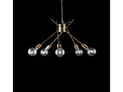 Lámpara de techo polaca en hierro bronce cepillado 5 luces H.53 Ø56 BL186-PL5-BRZ