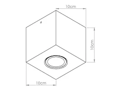 Lámpara de techo Quad industrial de concreto - 1 fuentes luminosas - L.10 x A.10 cm - beige
