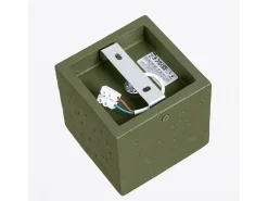 Lámpara de techo Quad industrial de concreto - 1 fuentes luminosas - L.10 x A.10 cm - verde oliva