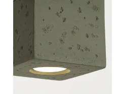 Lámpara de techo Quad industrial de concreto - 1 fuentes luminosas - L.10 x A.10 cm - verde oliva