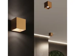 Lámpara De Techo Quad Minimalista De Acero - 1 Fuentes Luminosas - L.10 X A.10 Cm - Dorado