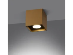 Lámpara De Techo Quad Minimalista De Acero - 1 Fuentes Luminosas - L.10 X A.10 Cm - Dorado