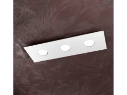 Lámpara de techo rectangular Toplight Area de 3 luces con casquillo GX53, estructura blanca, diseño moderno 60x20x3cm