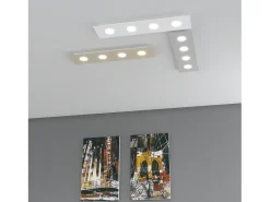 Lámpara de techo rectangular Toplight Area de 4 luces con casquillo GX53, estructura gris, diseño moderno 80x20x3cm