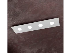 Lámpara de techo rectangular Toplight Area de 4 luces con casquillo GX53, estructura gris, diseño moderno 80x20x3cm
