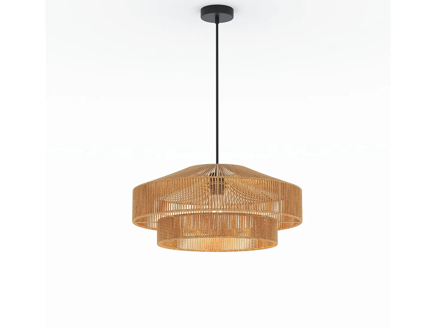 Lámpara de techo redonda de papel de cuerda 60 cm - Clairia