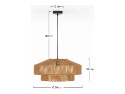 Lámpara de techo redonda de papel de cuerda 60 cm - Clairia
