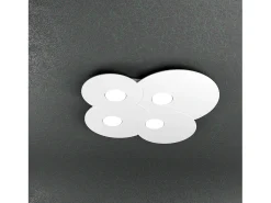 Lámpara de techo redonda Toplight Cloud de 4 luces con casquillo GX53, marco blanco, diseño moderno 86x37x3cm