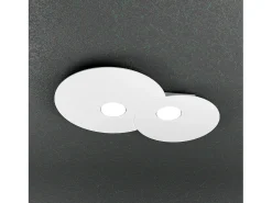 Lámpara de techo redonda Toplight Cloud de 2 luces con casquillo GX53, estructura blanca, diseño moderno 50x35x3cm