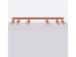 Lámpara De Techo Ring Moderno De Acero - 6 Fuentes Luminosas - L.117 X A.17 Cm - Ocre Rojo