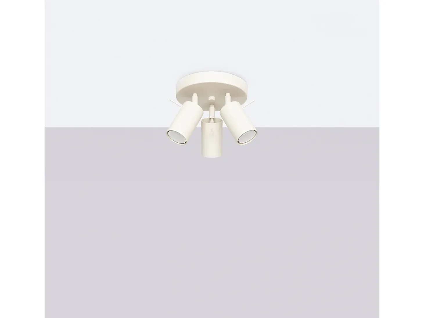 Lámpara De Techo Ring Moderno De Acero - 3 Fuentes Luminosas - L.19,5 X A.18,5 Cm - Beige