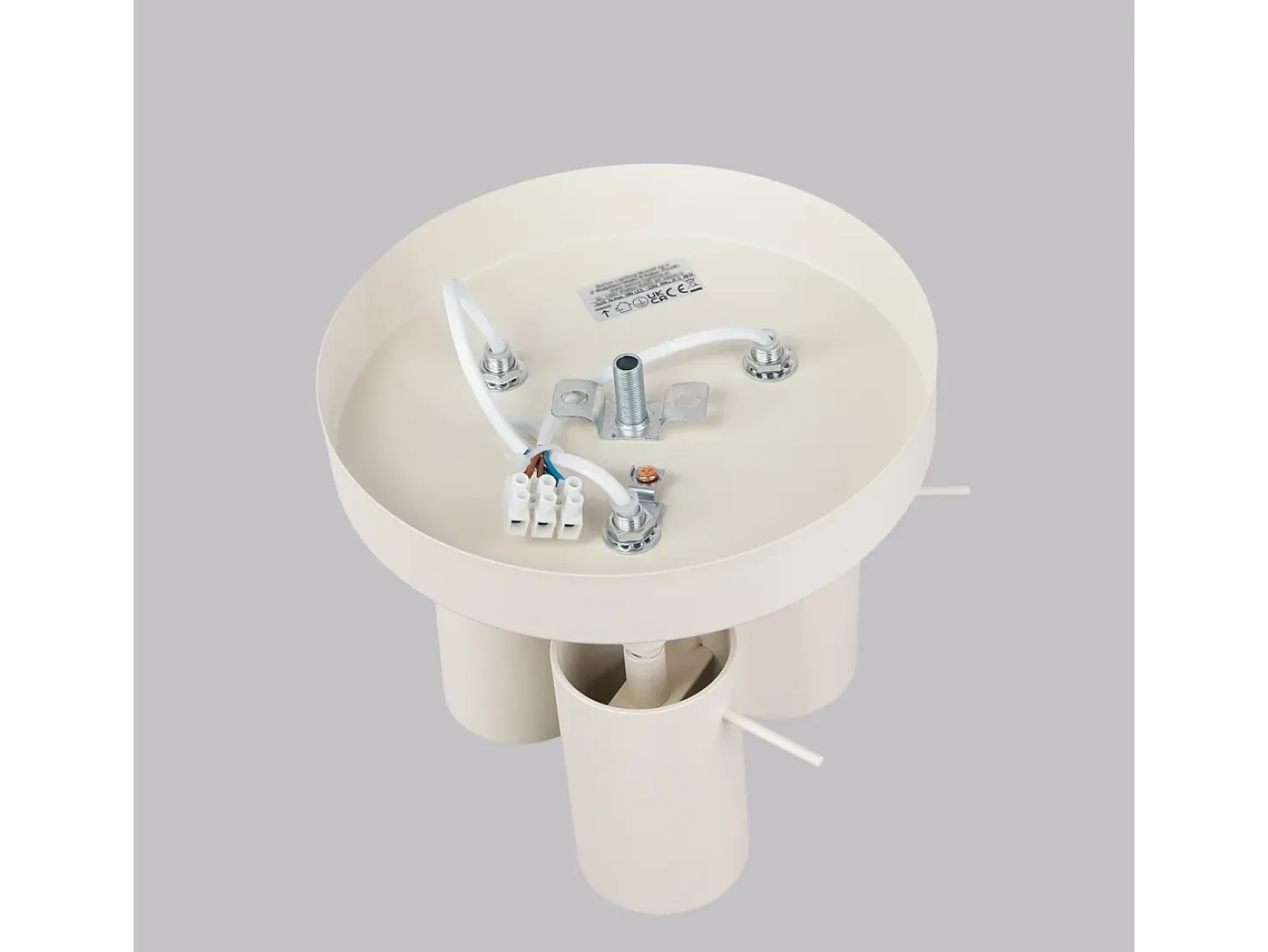 Lámpara De Techo Ring Moderno De Acero - 3 Fuentes Luminosas - L.19,5 X A.18,5 Cm - Beige