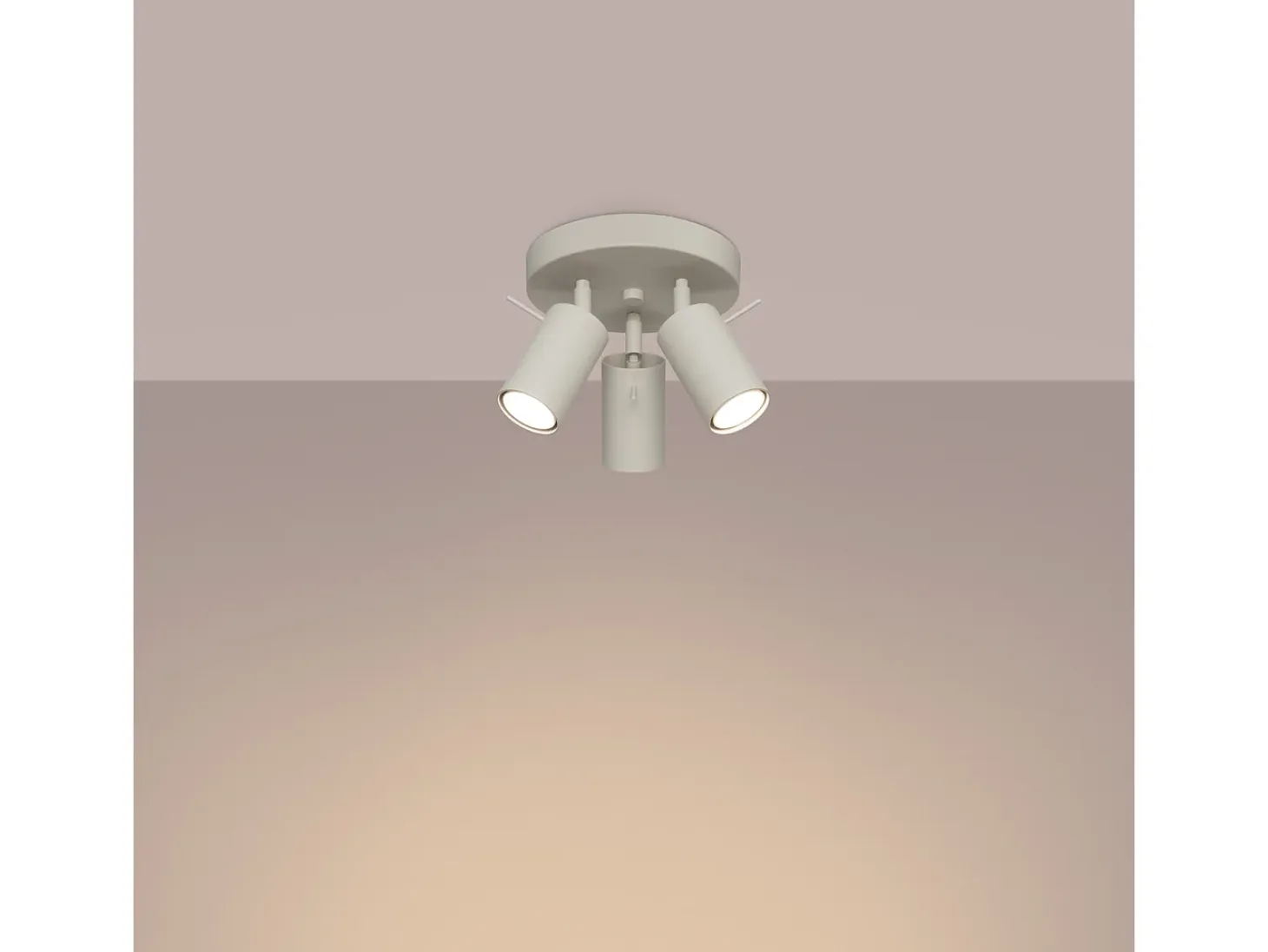 Lámpara De Techo Ring Moderno De Acero - 3 Fuentes Luminosas - L.19,5 X A.18,5 Cm - Beige
