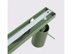 Lámpara De Techo Ring Moderno De Acero - 6 Fuentes Luminosas - L.117 X A.17 Cm - Verde Oliva