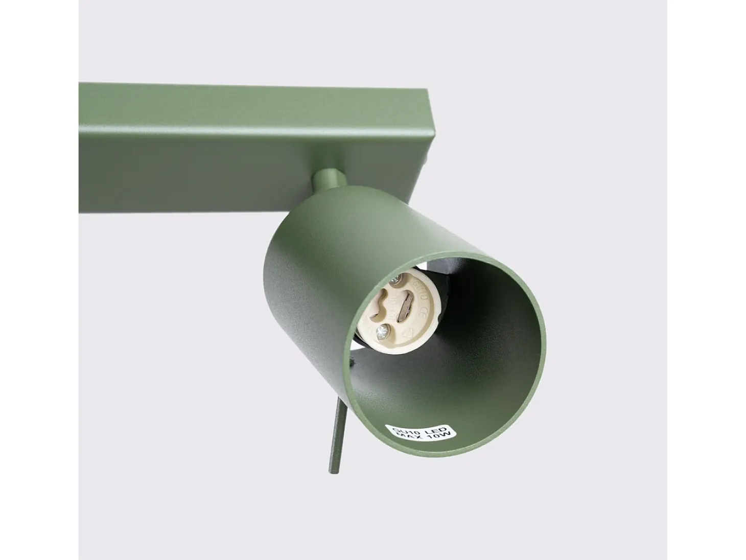 Lámpara De Techo Ring Moderno De Acero - 6 Fuentes Luminosas - L.117 X A.17 Cm - Verde Oliva