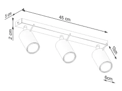 Lámpara De Techo Ring Moderno De Acero - 3 Fuentes Luminosas - L.45 X A.17 Cm - Ocre Rojo