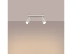 Lámpara De Techo Ring Moderno De Acero - 2 Fuentes Luminosas - L.30 X A.17 Cm - Beige