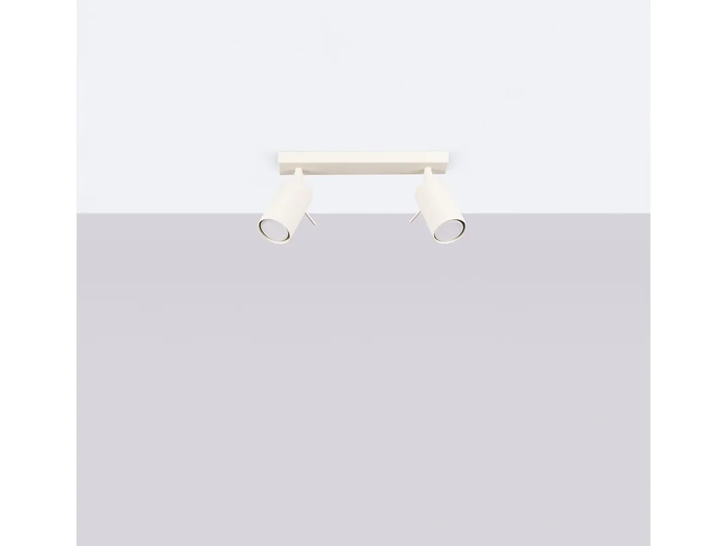 Lámpara De Techo Ring Moderno De Acero - 2 Fuentes Luminosas - L.30 X A.17 Cm - Beige
