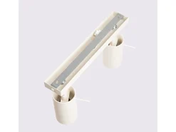 Lámpara De Techo Ring Moderno De Acero - 2 Fuentes Luminosas - L.30 X A.17 Cm - Beige
