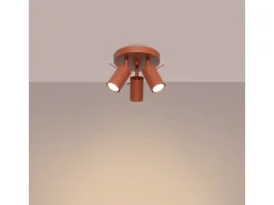Lámpara De Techo Ring Moderno De Acero - 3 Fuentes Luminosas - L.19,5 X A.18,5 Cm - Ocre Rojo