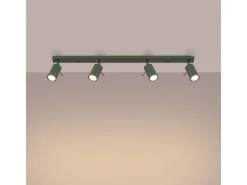 Lámpara De Techo Ring Moderno De Acero - 4 Fuentes Luminosas - L.81 X A.17 Cm - Verde Oliva