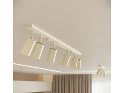 Lámpara De Techo Ring Moderno De Acero - 3 Fuentes Luminosas - L.45 X A.17 Cm - Beige
