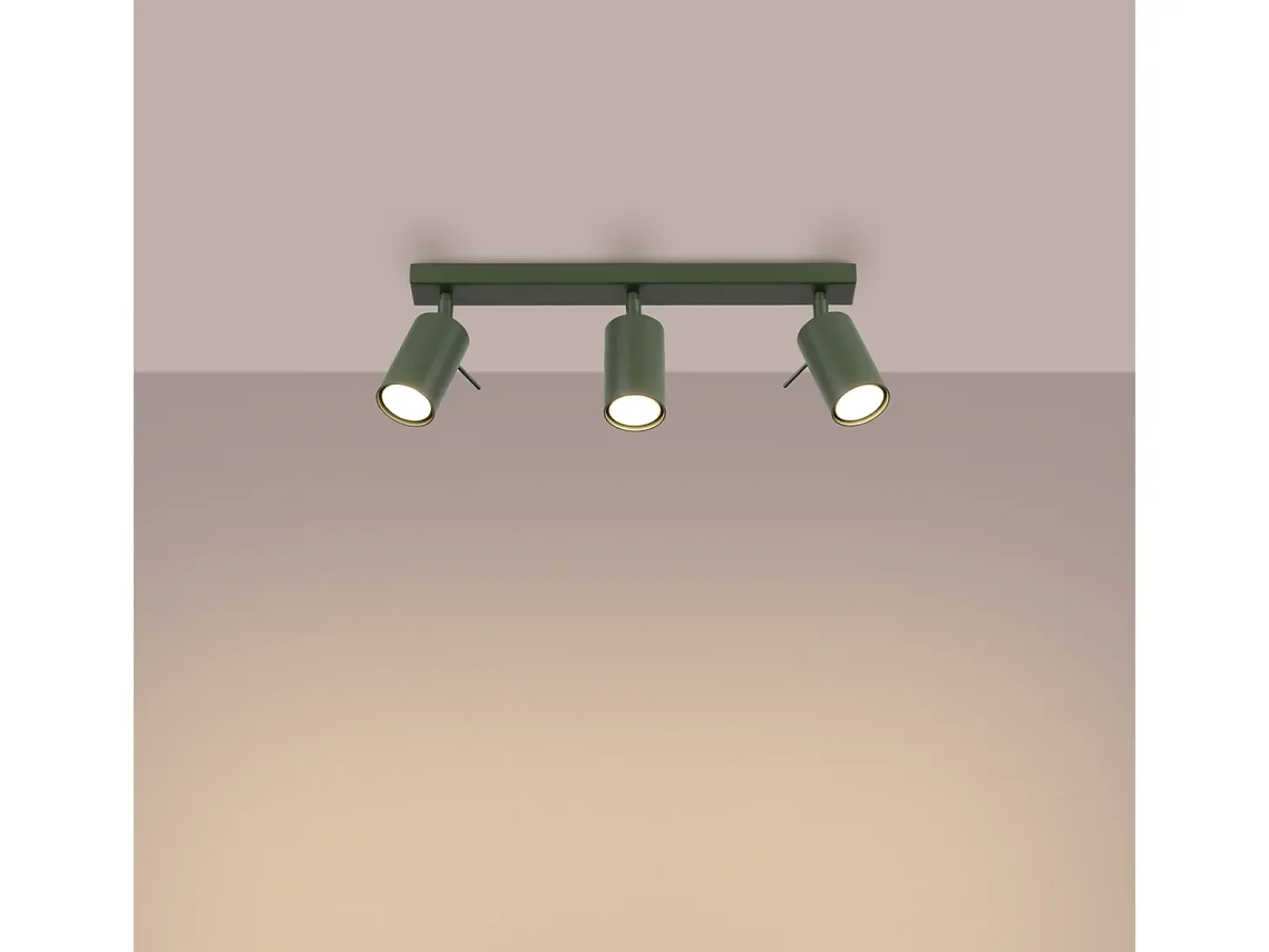 Lámpara De Techo Ring Moderno De Acero - 3 Fuentes Luminosas - L.45 X A.17 Cm - Verde Oliva