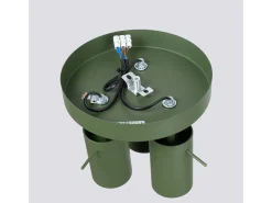Lámpara De Techo Ring Moderno De Acero - 3 Fuentes Luminosas - L.19,5 X A.18,5 Cm - Verde Oliva
