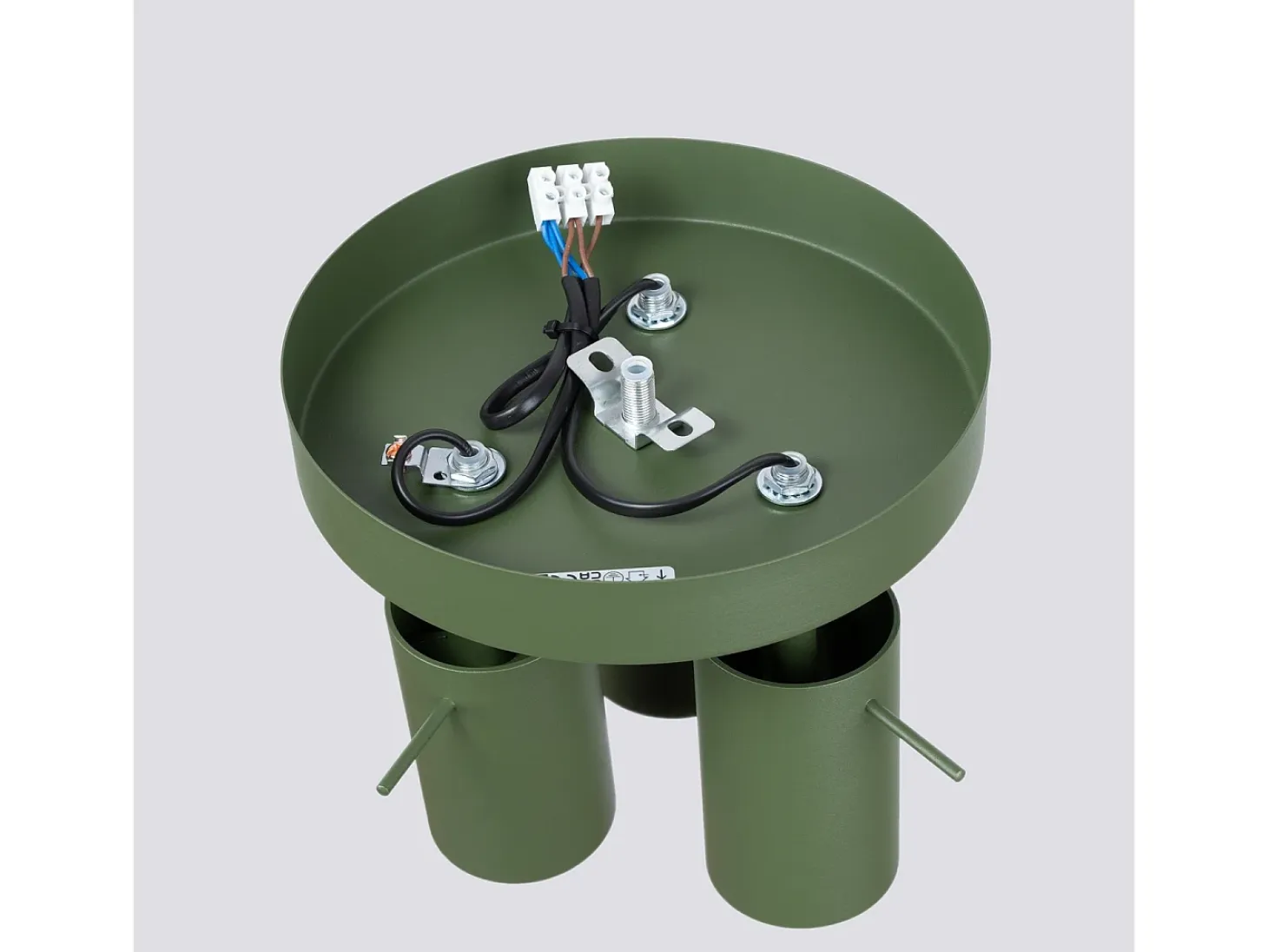Lámpara De Techo Ring Moderno De Acero - 3 Fuentes Luminosas - L.19,5 X A.18,5 Cm - Verde Oliva